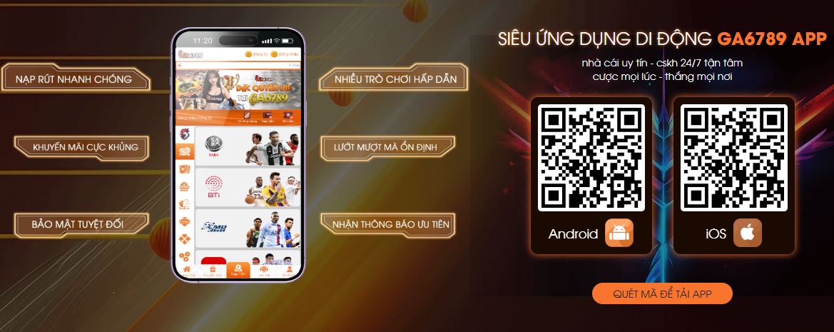 Ứng dụng Ga6789 cho thiết bị di động